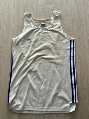 Rare VTG 70s 80s Adidas Running Tank Top Trefoil Logo  Large Athletic